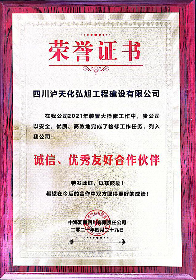诚信、优秀友好合作伙伴(图1)